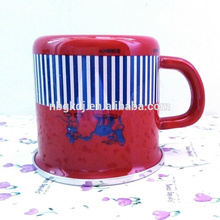 custom cups and mugs & enamel cups of red with cute animal pattern